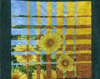 A Sunflower Day - an original handmade quilted wall-hanging