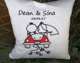 Wedding Pillow embroidered with wish name