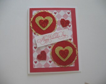 Sale - Glittery Hearts Valentine Card