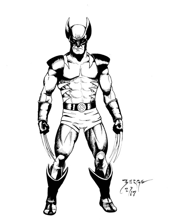 Wolverine 8.5 x 11 Black and White Print