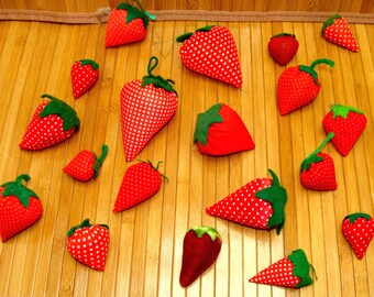 Vintage sewing pin cushion lot-old strawberry pincushions collection