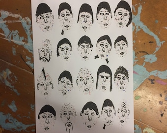 Splatter Paint Faces 2 - Original Painting