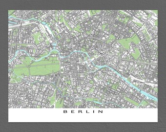 Berlin Map, Berlin Art Print, Berlin Germany, City Map Prints