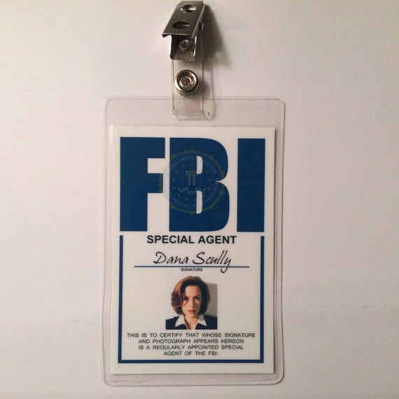 X FILES Dana Scully Badge ID Name Tag Card Costume Cosplay