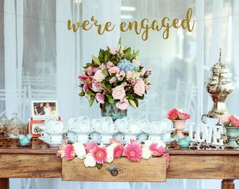 Engagement Party Decorations | Engaged Banner | Engagement Party Ideas | Engagement Party Decor | Engagement Party Sign | Engagement Banner