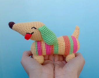Colorful Amigurumi Doxie