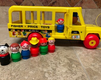 Vintage Fisher Price Little People School Bus