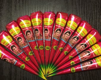 12 X 100% Organic Kajal Brown Henna Cones Mahendi Temporary Tattoo Ink USA SELLER Fast Ship