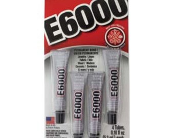 4 Tubes E6000 Glue Mini 0.18 oz Tubes Clear Glue for Resin Cabochons, Glass, Plastic, Beads, and More!