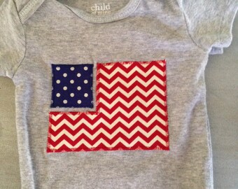 American Flag Applique Onesie