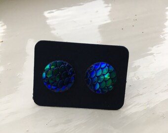 Mermaid fish scale earrings