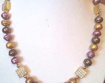 Collier de perles d’eau douce unique, Multi couleur perles, mère de la mariée/marié, mariage, bijoux de soirée, pour toujours le souvenir