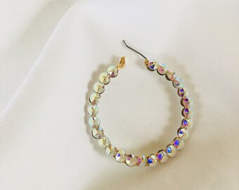 Custom Rhinestone Hoop Earrings