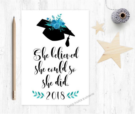 graduation card 2018 she believed she could so she did class of 2018 greeting card