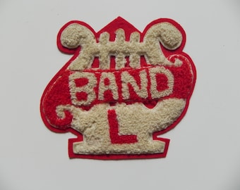 VINTAGE 80s Patch LIRA Instrument For Majorette Marching Band or Cheerleader Letterman Varsity Jacket RARE