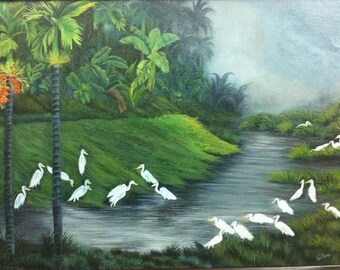 Early Morning Scenery in Acrylic