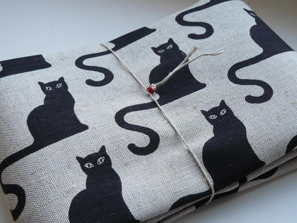 Fabric linen cotton with cats