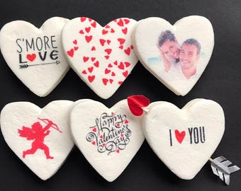 Heart Hot Cocoa Marshmallow Topper. Valentine's Day Idea. Cupid. Your Photo Personalized. Edible Valentines. Just Because.