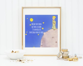 PRINTABLE The Little Prince-Le Petit Prince Quote Instant Download Art (10x10)