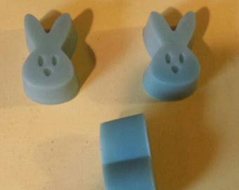 3 Bunny shaped soaps,cotton candy scented!