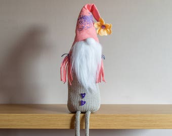 Nisse gnome Swedish Spring Elf Garden Gnome Easter Home Decor Rustic Handmade Felt Tonttu Girl Scandinavian gnome Tomte Easter Gnome