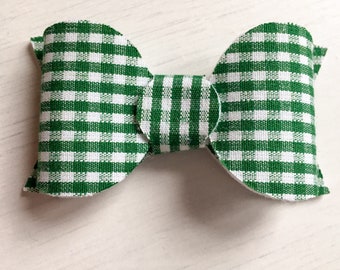 Large Green Gingham Bow