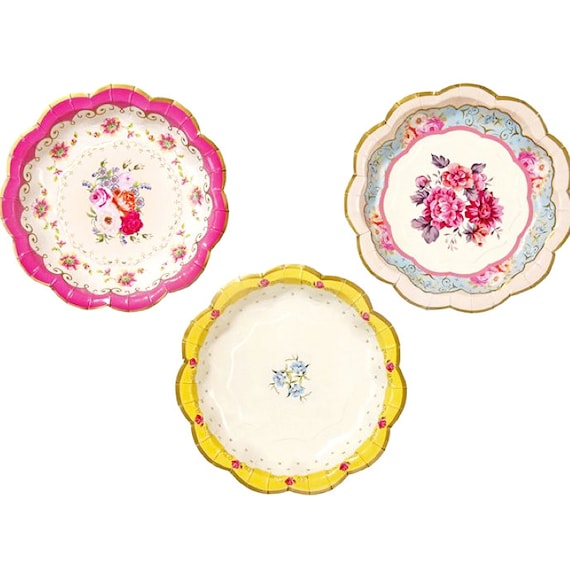 Bridal Tea Party Plates Small Floral Party Plate Paper Bridal Tea Party Plates Small Floral Party Plate Paper