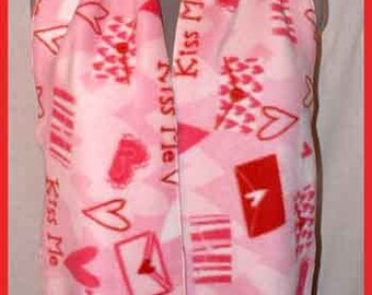Put it in a Letter Fleece Scarf, Holiday Muffler, Love Themed Bufanda, Valentine's Day