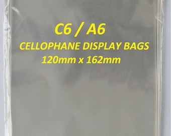 C6 / A6 Clear Cellophane Display Bags For Greeting Cards, Self Seal, Cello Bags