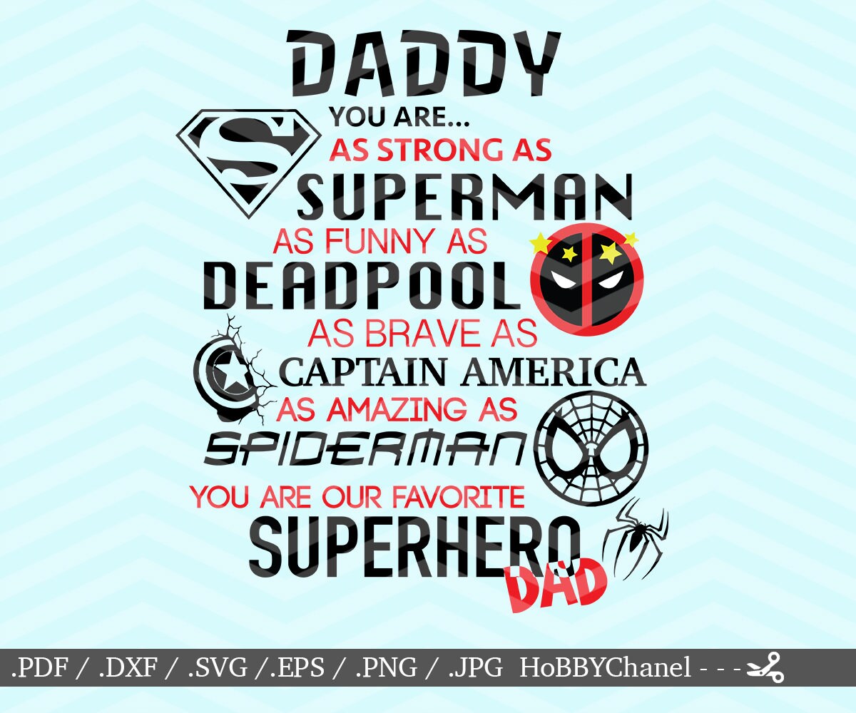 Download Super Dad Favorite Superhero Daddy File DXF SVG PNG eps vinyl