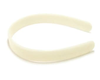 12 White Plastic Headband Blanks - Doll Size