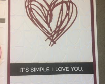 Love card, Valentine's Day card, Anniversary card, handmade card, engagement card, card for him or her, romantic card