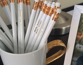 Custom Pencils, Pencil, Set of 12, Personalized Pencils, Teacher Gift, Engraved Pencil, School Pencils, Cross Word, Stocking Stuffers, Favor