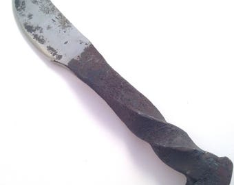 Railroad Spike Knife Collectible knife Hand Forged Knife Hunting Knife Blacksmith Knife Display