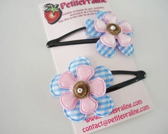 Flower hair clip barrettes in fabric