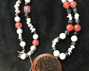 Tree of life natural stone necklace
