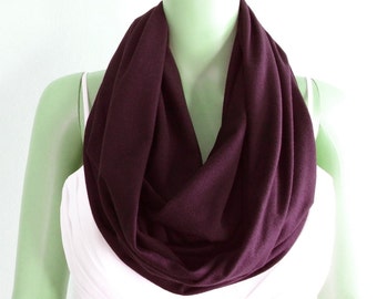 Plum Infinity Scarf. Plum Circle Scarf.