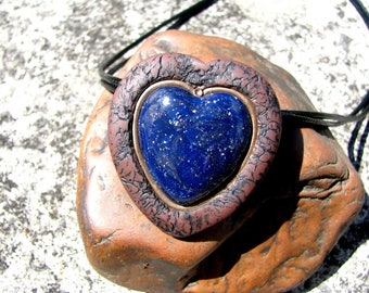 Heart necklace, Blue necklace gift, Boho necklace, Boho jewelry gift, Bohemian necklace, Bohemian jewelry, Blue jewelry gift, One of a kind
