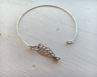 Angel wing, sterling silver bracelet, #LLVSB1051