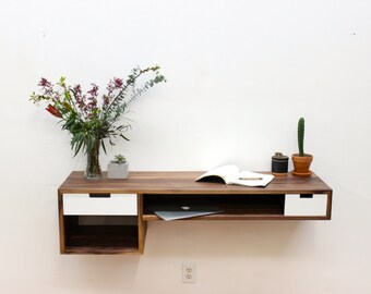 Floating Walnut Desk