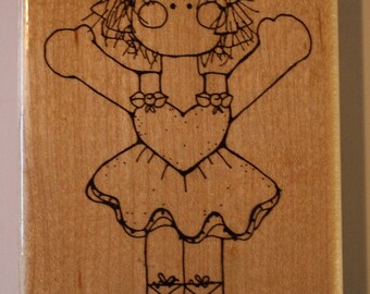 Ballerina girl rubber stamp by CTMH/DOTS