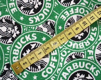Pretty Starbucks pattern Cotton Polyester Canvas Fabric 45*145 cm DIY fabric 1/2y