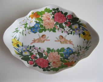 Ceramic Confetti tray with flowers