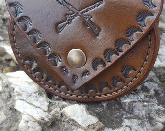 Leather coin purse "Hunt".