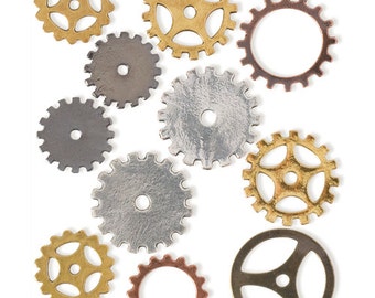 Small Assorted Gears, Gold and Silver (STEAM083)