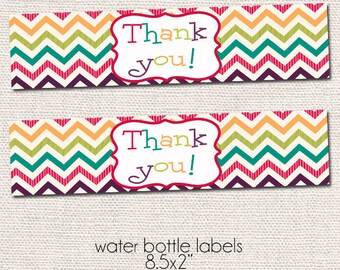Teacher Thank You Gift Printable Set Water Bottle Labels