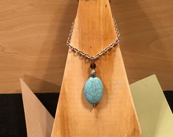 Oval Turquoise Pendant Necklace