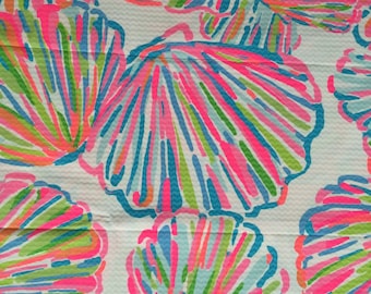 resort white shell abrate shellabrate jacquard cotton fabric square 18"x18" ~ lilly summer 2016 ~ lilly pulitzer