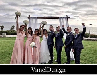 BLUSH Bridesmaid Dress INFINITY Blush Convertible Short Long Bridesmaids Custom Designed Bridesmaids Dress Long Blush Wrap dress Prom dress