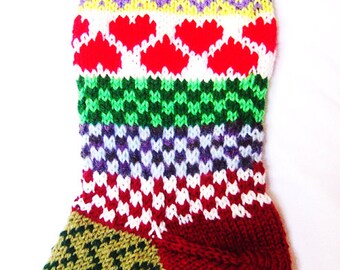 Hand Knit Personalized Christmas Stocking, fully lined